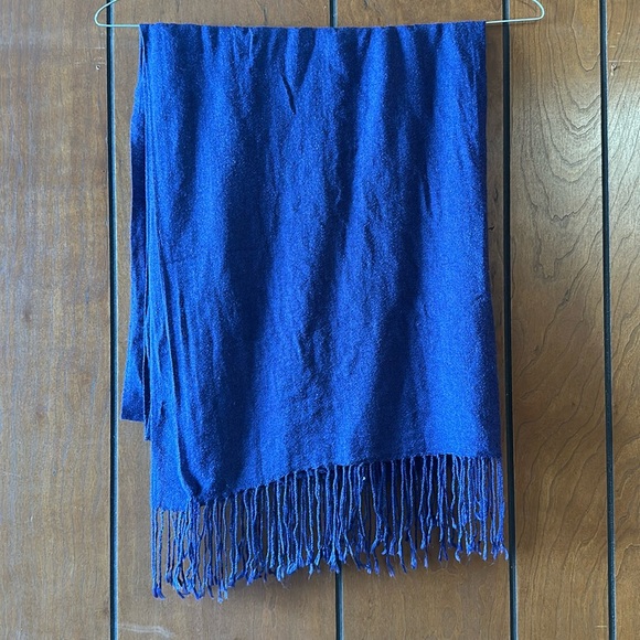 pashmina Accessories - Navy Blue Fringe Scarf